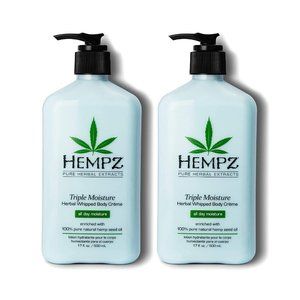 LOT 2 HEMPZ TRIPLE MOISTURE Lotion Herbal Whipped Daily Body Creme Moisturizer